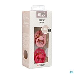 Bibs 1 Fopspeen Boheme Duo Dusty Pink & Coral