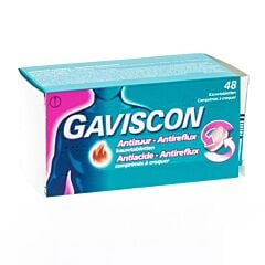 Gaviscon Antiacide Antireflux 48 Comprimés à Croquer