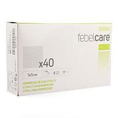 Febelcare Steriel Gaaskompres 5x5cm 40 Stuks