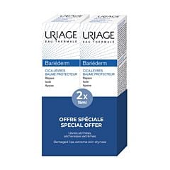 Uriage Bariéderm Beschermende Cica-Lippenbalsem Promo 2x15ml