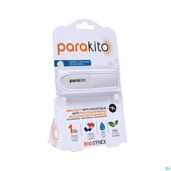 PARAKITO Bracelet anti-moustique rechargeable adulte BLANC