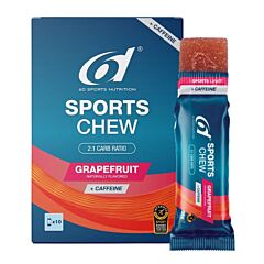6D Sports Chew Grapefruit + Caffeine - 10x38g