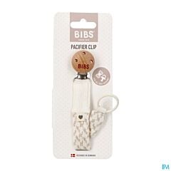 Bibs Attache Sucette Braided Ivory & Vanilla