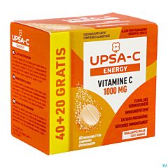 Upsa-C Energy Vitamine C 1000 mg 60 comprimés effervescents