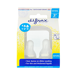Difrax Tétine de Dosage 1-2-3 Natural 2 Pièces