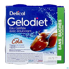 Delical Gelodiet Gelwater Zonder Suiker Cola 4x120g