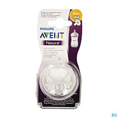 Philips Avent Natural Tétine à Débit Rapide 6m+ 2 Pièces
