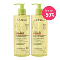 A-Derma Exomega Control Emolliërende Douche Olie 2x500ml Promo -50%