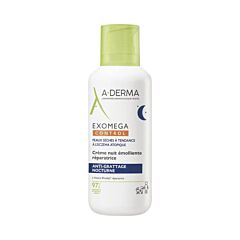 A-Derma Exomega Control Nuit crème émoliente réparatrice anti-grattage nocturne, Peau sèche tendance à l'eczéma atopique 400ml