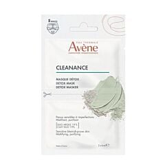 Avène Cleanance Masque Detox, Mattifiant, purifiant, Peau grasse, Imperfections 2x6ml