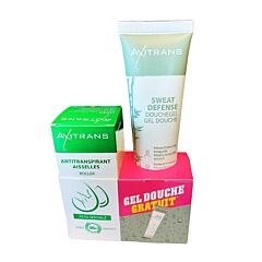Axitrans Antitranspirant Aisselles Peau Sensible Roller - 20ml + Gel Douche 100ml GRATUIT