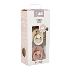 Bibs Sucette Duo Ivory/Blush Taille 1 0m+ - 2 Pièces