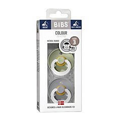 Bibs Glow In The Dark Fopspeen Sage/ Cloud 18+M 2 Stuks