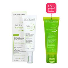 Bioderma Sébium Kerato+ Gel-Crème Anti-Imperfections 30ml + Sébium Gel Moussant Actif GRATUIT - 45ml