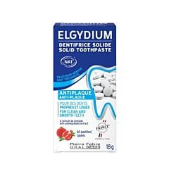 Oral Care Elgydium Vaste Tandpasta Antiplak, 100% natuurlijke ingrediënten 60 Tabletten