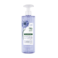 Klorane Bleuet BIO Eau micellaire 3-en-1, Nettoie, démaquille & hydrate, Visage et yeux 400ml