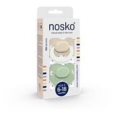 Nosko Sucettes Ivory Glow in the Dark + Mint 6-18M 2 Pièces