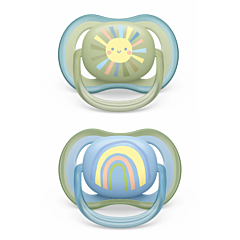 Philips Avent Sucette +0M Ultra Air Soleil & Arc En Ciel - 2 Pièces