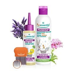 Puressentiel Looney Tunes Kit Anti-Poux - Lotion 100ml + Shampooing 200ml + Peigne à Poux