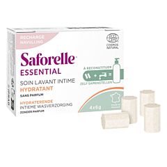 Saforelle Essential Soin Lavant Intime Hydratant Recharge - 4x6g Sticks