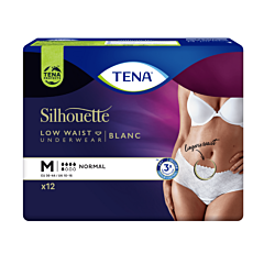 Tena Silhouette Normal Blanc Low Waist Incontinentieslip - Medium - 12 Stuks