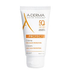 A-Derma Protect Crème SPF50+, Très haute protection solaire, Sans Parfum 40ml 