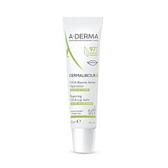 A-Derma Dermalibour+ Cica Baume lèvres Réparateur Ultra-nutritif, Lèvres irritées et gercées 15ml