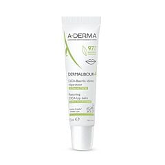 A-Derma Dermalibour+ Cica Herstellende ultra voedende lippenbalsem, Geïrriteerde en gesprongen lippen 15ml