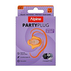 Alpine PartyPlug Bouchons d’Oreilles Réutilisables Transparent