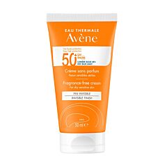 Avène Solaire SPF 50+ Crème sans parfum Très haute protection, Peau sensible 50ml