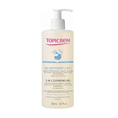 Topicrem Bébé Gel Nettoyant 2-en-1 Flacon Pompe 500ml