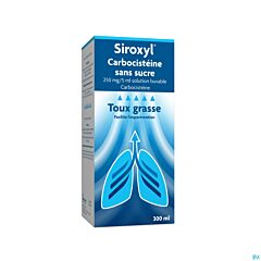 Siroxyl Carbocisteïne sans sucre 250 mg/5 ml sirop 300ml