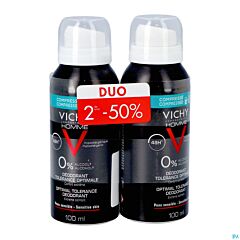 Vichy Homme Déodorant Tolérance Optimale 48h Spray PROMO Duo 2x100ml