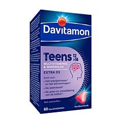 Davitamon Teens 12-18J Aardbei 60 Kauwtabletten