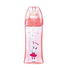 Dodie Initiation+ Biberon Rose Danseuse Anti-Colique Tétine Ronde 3 Vitesses 330ml