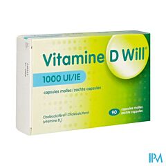 Vitamine D Will 1000 IE Zachte - 90 Capsules