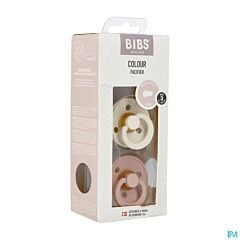 Bibs 3 Sucette Duo Ivory & Blush