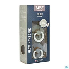 Bibs 1 Sucette Symmetric Glow Duo Sage/Cloud 2