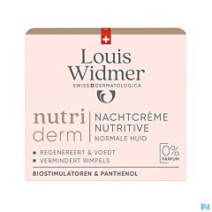 Louis Widmer Nutriderm Nachtcrème Nutritive Zonder Parfum - 50ml