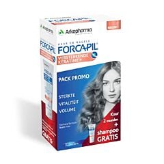 Arkopharma Forcapil Fortifiant Kératine+ Pack PROMO 120 Gélules + Shampooing Fortifiant 200ml GRATUIT