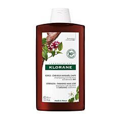 Klorane Quinine & Edelweiss BIO Shampooing Fortifiant & Revitalisant, Chute de cheveux 400ml