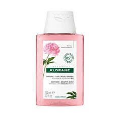 Klorane Pivoine BIO Shampooing Apaisant, Anti-irritation & Protecteur, Cuir chevelu sensible 100ml