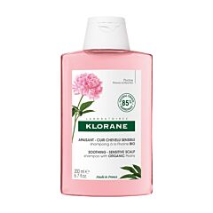 Klorane Pivoine BIO Shampooing Apaisant, Anti-irritation & Protecteur, Cuir chevelu sensible 200ml