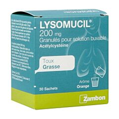 Lysomucil 200mg Toux Grasse 30 Sachets de Granulés