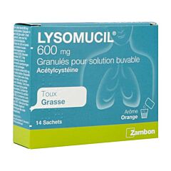 Lysomucil 600mg Toux Grasse 14 Sachets de Granulés