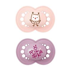 MAM Original Elements Tétine - 6-16M - Chouette/ Fleurs - 2 Pièces