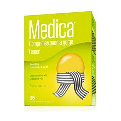 Medica Comprimés pour la Gorge Arôme Lemon 36 Comprimés à Sucer