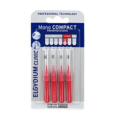 Oral Care Elgydium Clinic Mono Compact Interdentale Borstel Rood, Breed, ISO 4 1,5mm 4x