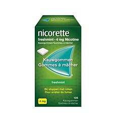 Nicorette Freshmint 4mg Nicotine 105 Gommes à Mâcher