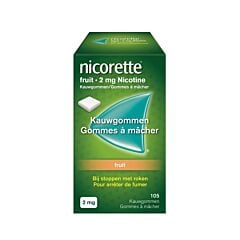 Nicorette Fruit 2mg Nicotine 105 Gommes à Mâcher